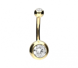 Bauchnabelpiercing mit 2 Steinen