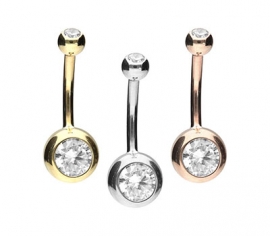 Bauchnabelpiercing mit 2 Steinen