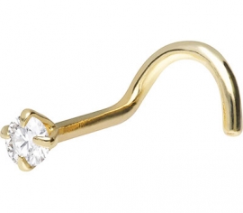 Nasenpiercing Gold Kristall 2 mm