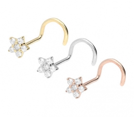 Nasenstecker Kristallblume klein