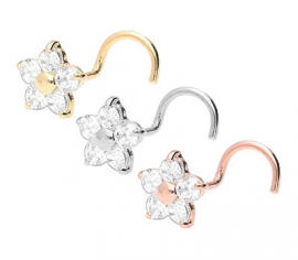Nasenstecker Kristallblume gro