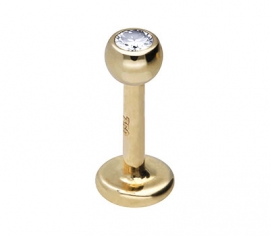 Labret Kristall 1,6 mm Gold