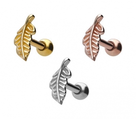 Gold Ohrpiercing Blatt