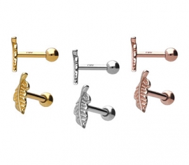 Gold Ohrpiercing Blatt
