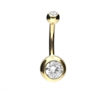 Bauchnabelpiercing mit 2 Steinen