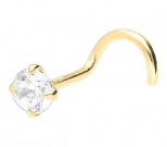 Nasenpiercing Gold Kristall 3 mm