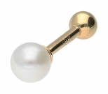 Gold Ohrpiercing Perle