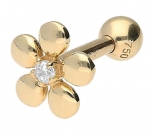 Gold Ohrpiercing Blume